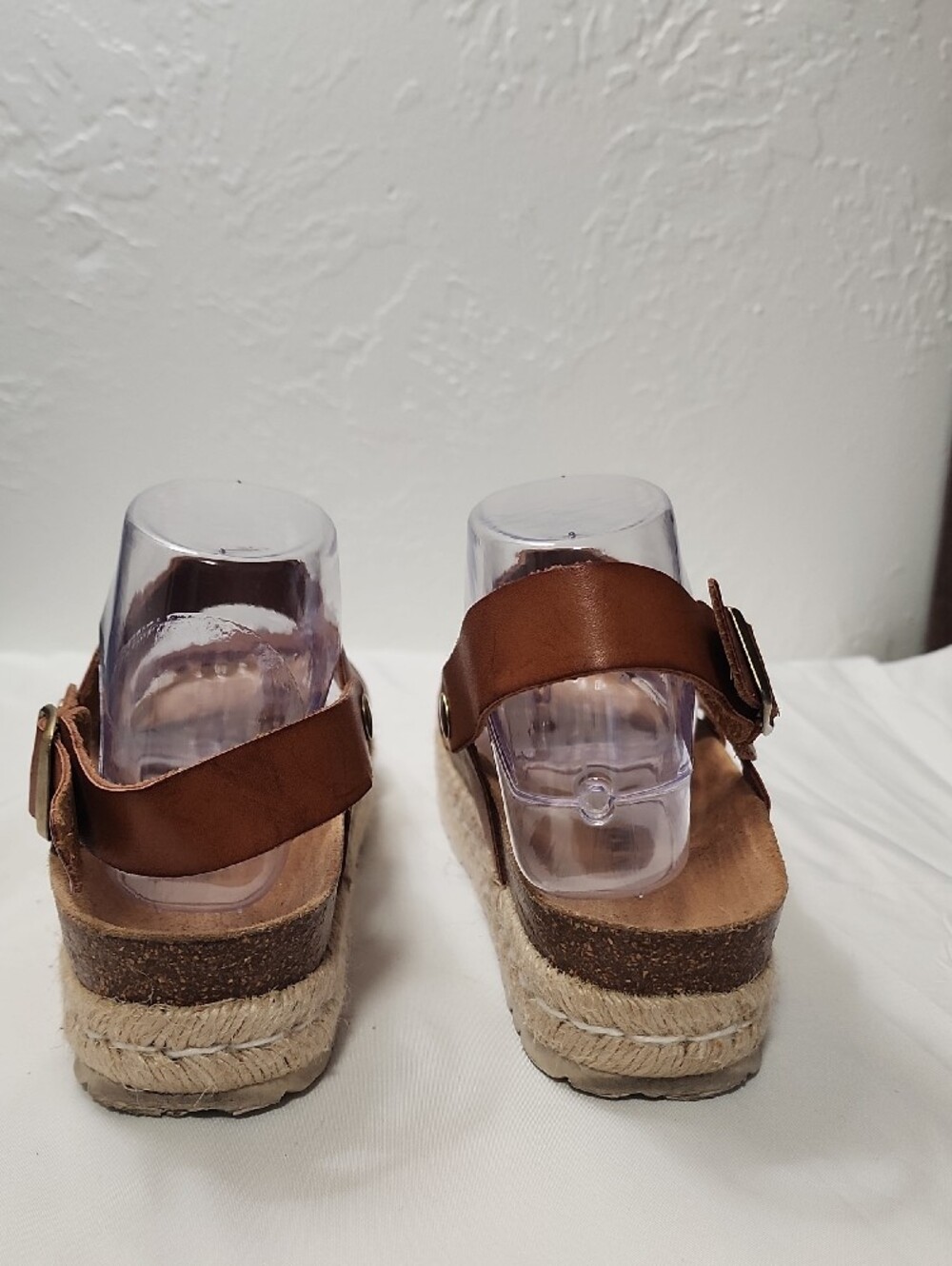 Women’s Tan Platform Espadrille Sandals with Ankle Strap - Picture 4 of 8